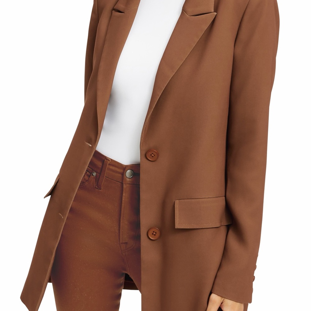 Good American Trench Blazer NWT in Burnt Caramel (Size 2/6 M) w/ Tie Belt Option